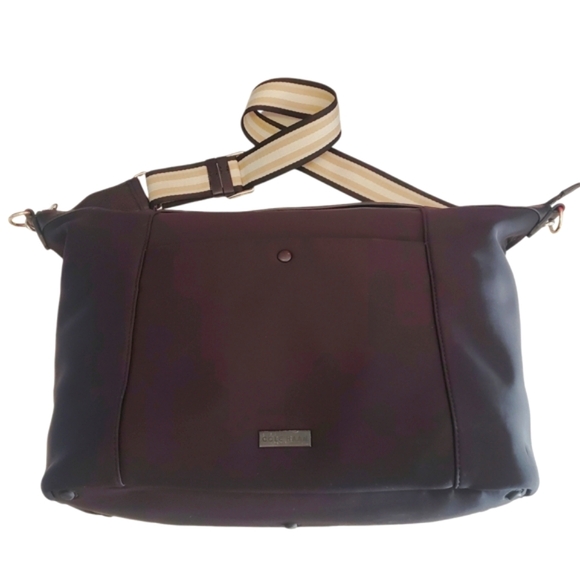 COLE HAAN Large Grandseries Black Neoprene Weekender Shoulder Bag/Tote/Duffle - Picture 7 of 15